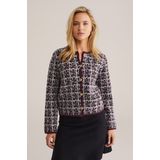 WE Fashion - Wollen Vest - Donkerrood - Dames - Lange Mouwen - Ronde Hals