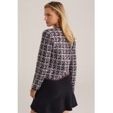 WE Fashion - Wollen Vest - Donkerrood - Dames - Lange Mouwen - Ronde Hals
