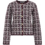 WE Fashion - Wollen Vest - Donkerrood - Dames - Lange Mouwen - Ronde Hals