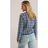 WE Fashion Gebreid vest  navy / zwart / wit