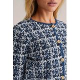 WE Fashion Gebreid vest  navy / zwart / wit