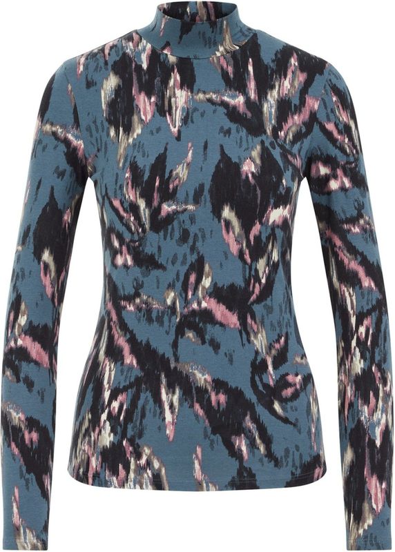 WE Fashion - Shirt - Nachtblauw - Lange Mouw - Slanke Pasvorm