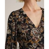 WE Fashion - Dames Midi Jurk - Zwart - Regular Fit