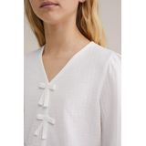 WE Fashion - Seersucker Blouse - Gebroken Wit - Regular Fit - Katoen