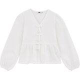 WE Fashion - Seersucker Blouse - Gebroken Wit - Regular Fit - Katoen