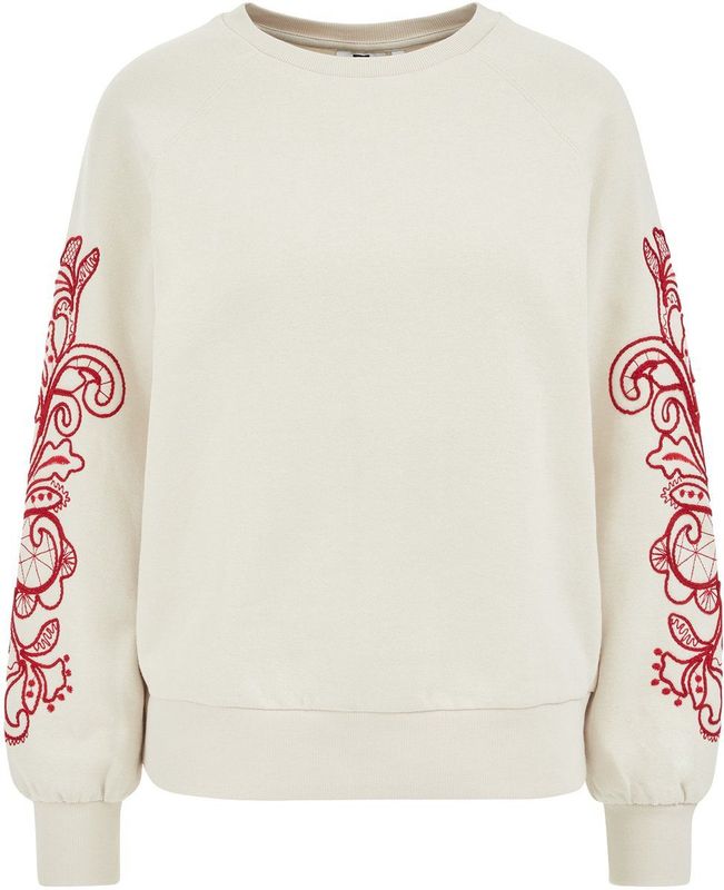 WE Fashion - Sweatshirt - Donkerrood - Sweatstof - Lange Mouw