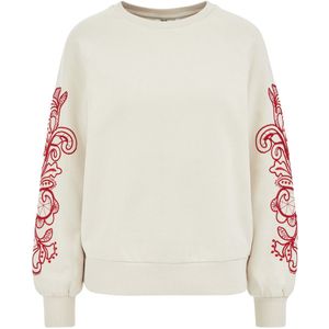 WE Fashion - Sweatshirt - Donkerrood - Sweatstof - Lange Mouw