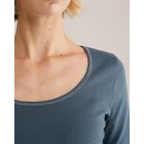 WE Fashion - T-shirt - Grijsblauw - Katoen