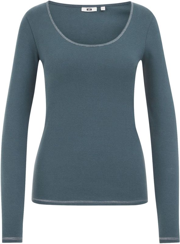 WE Fashion - T-shirt - Grijsblauw - Katoen