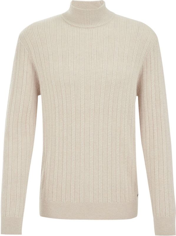 WE Fashion - Coltrui - Beige - Gebreid - Wol en Katoen