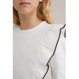 WE Fashion - Meisjes T-shirt - Gebroken Wit - Ribstof - Regular Fit