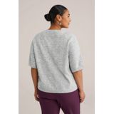WE Fashion - Curve - Gebreide Trui - Lichtgrijs
