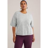 WE Fashion - Curve - Gebreide Trui - Lichtgrijs