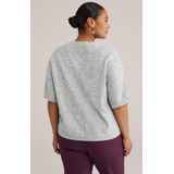 WE Fashion - Curve - Gebreide Trui - Lichtgrijs