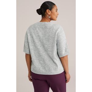WE Fashion - Curve - Gebreide Trui - Lichtgrijs