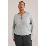 WE Fashion Curve - Gebreid Vest - Lichtgrijs