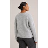 WE Fashion Curve - Gebreid Vest - Lichtgrijs