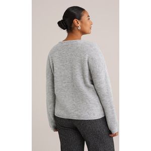 WE Fashion Curve - Gebreid Vest - Lichtgrijs