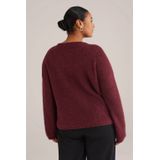 WE Fashion Curve - Gebreid Vest - Donkerrood