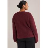 WE Fashion Curve - Gebreid Vest - Donkerrood