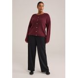 WE Fashion Curve - Gebreid Vest - Donkerrood