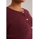 WE Fashion Curve - Gebreid Vest - Donkerrood