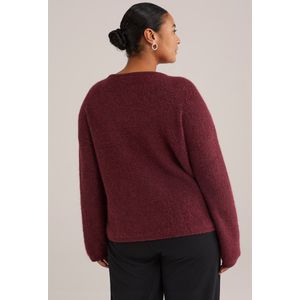 WE Fashion Curve - Gebreid Vest - Donkerrood