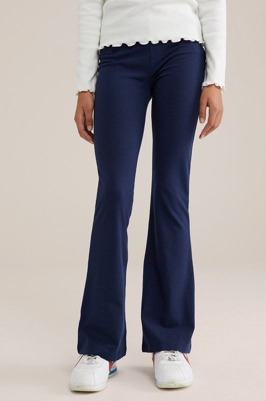 WE Fashion - Stretchbroek - Flared - Blauw - Katoen - Multipack