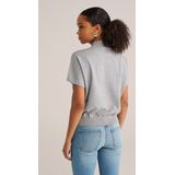 WE Fashion - Trui - Grijs - Viscose - Opstaande Kraag - Kwartmouw