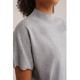 WE Fashion - Trui - Grijs - Viscose - Opstaande Kraag - Kwartmouw