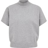 WE Fashion - Trui - Grijs - Viscose - Opstaande Kraag - Kwartmouw