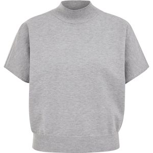 WE Fashion - Trui - Grijs - Viscose - Opstaande Kraag - Kwartmouw