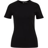 WE Fashion - T-shirt - Zwart - Geribbeld