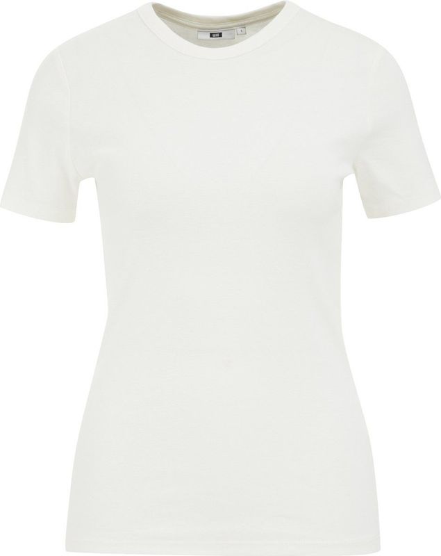 WE Fashion - T-shirt - Wit - Geribbeld