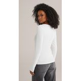 WE Fashion - Top - Wit - Lange Mouwen - Ronde Hals