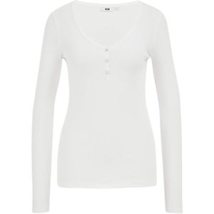 WE Fashion - Shirt - Wit - Lange Mouw - Slanke Pasvorm