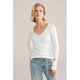 WE Fashion - Shirt - Wit - Lange Mouw - Slanke Pasvorm