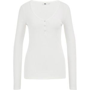 WE Fashion - Shirt - Wit - Lange Mouw - Slanke Pasvorm