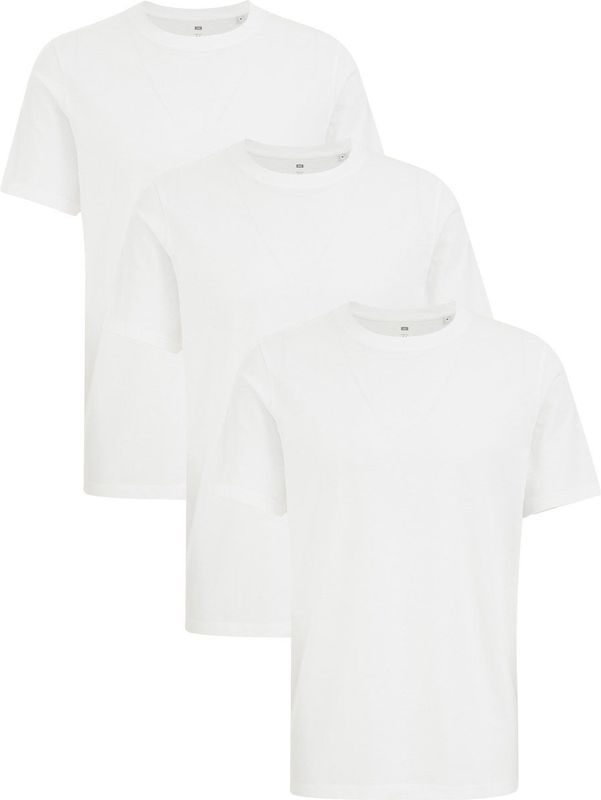 WE Fashion - Shirt - Wit - 3 Pack - Kwartmouw - Normale Pasvorm