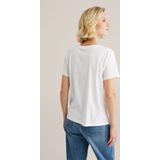 WE Fashion - Shirt - Ivoor - Bloemenprint - Kwartmouw