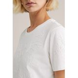 WE Fashion - Shirt - Ivoor - Bloemenprint - Kwartmouw