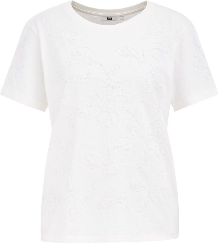 WE Fashion - Shirt - Ivoor - Bloemenprint - Kwartmouw