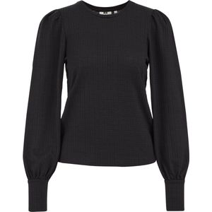 WE Fashion - Blouseshirt - Zwart - Pofmouwen - Gerecycled Materiaal