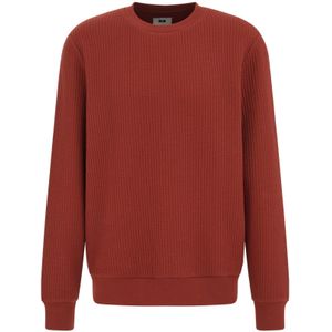 WE Fashion - Sweater - Donkerrood - Met Textuur
