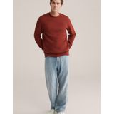 WE Fashion - Sweater - Donkerrood - Met Textuur