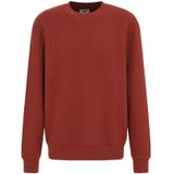 WE Fashion - Sweater - Donkerrood - Met Textuur