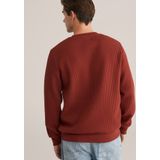 WE Fashion - Sweater - Donkerrood - Met Textuur