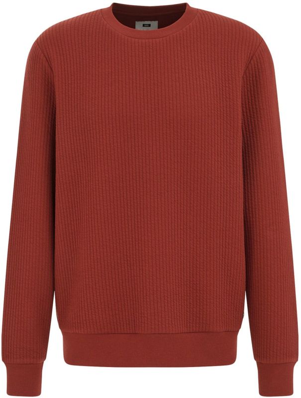 WE Fashion - Sweater - Donkerrood - Met Textuur