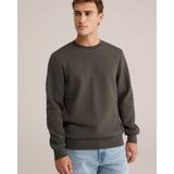 WE Fashion - Sweater - Donkergroen - Met Textuur