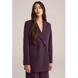 WE Studio - Dames Blazer - Aubergine - Regular Fit - Double-Breasted